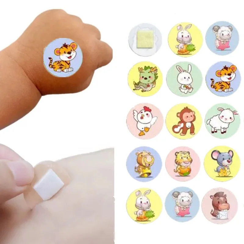 1 Juego de tirita de dibujos animados, Mini tiritas bonitas para inyección de niños, parche para heridas, tiras de primeros auxilios, vendajes adhesivos circulares