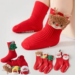 Calcetines navideños para niños – Papá Noel, reno y muñeco de nieve