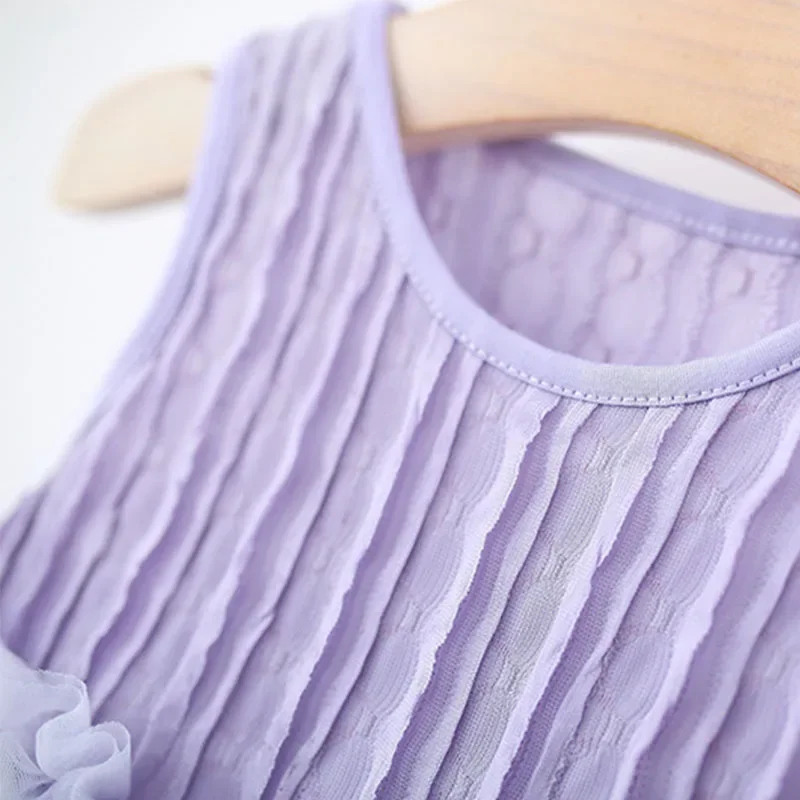 Ropa de verano para bebé, vestidos para niña, moda coreana, vestido de princesa sin mangas de malla para cumpleaños, artículos para recién nacidos de 3, 6, 9 meses B027 - imagen 3