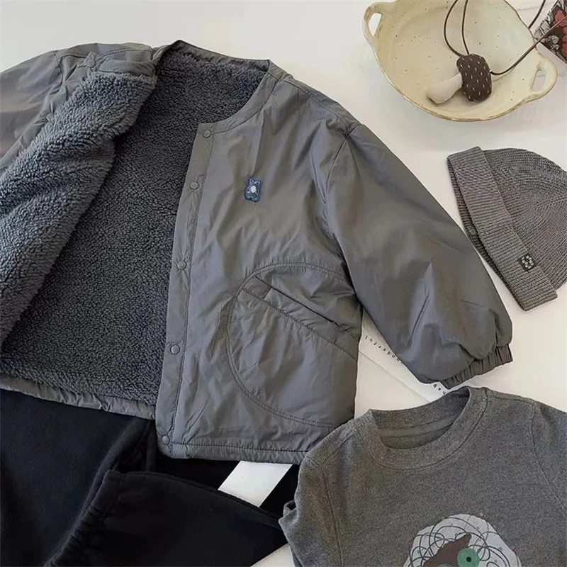 Parka infantil de invierno con corte holgado y cálido - imagen 2