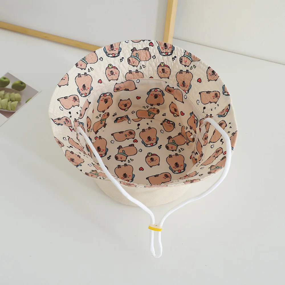 Sombrero bucket de algodón para bebé – Dibujos animados verano - imagen 4