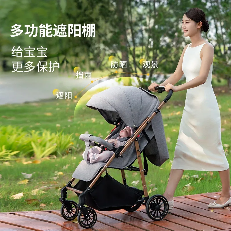 Cochecito de bebé, ayudante de andador, carrito de viaje compacto y plegable ligero para sentarse y tumbarse. - imagen 4