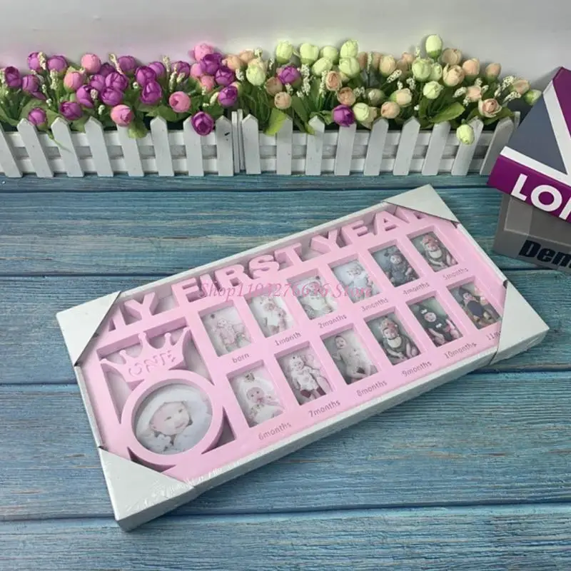 R6FD Primer año Baby Collage Remoke 0-12 Months Marco imágenes en crecimiento Marco - imagen 5