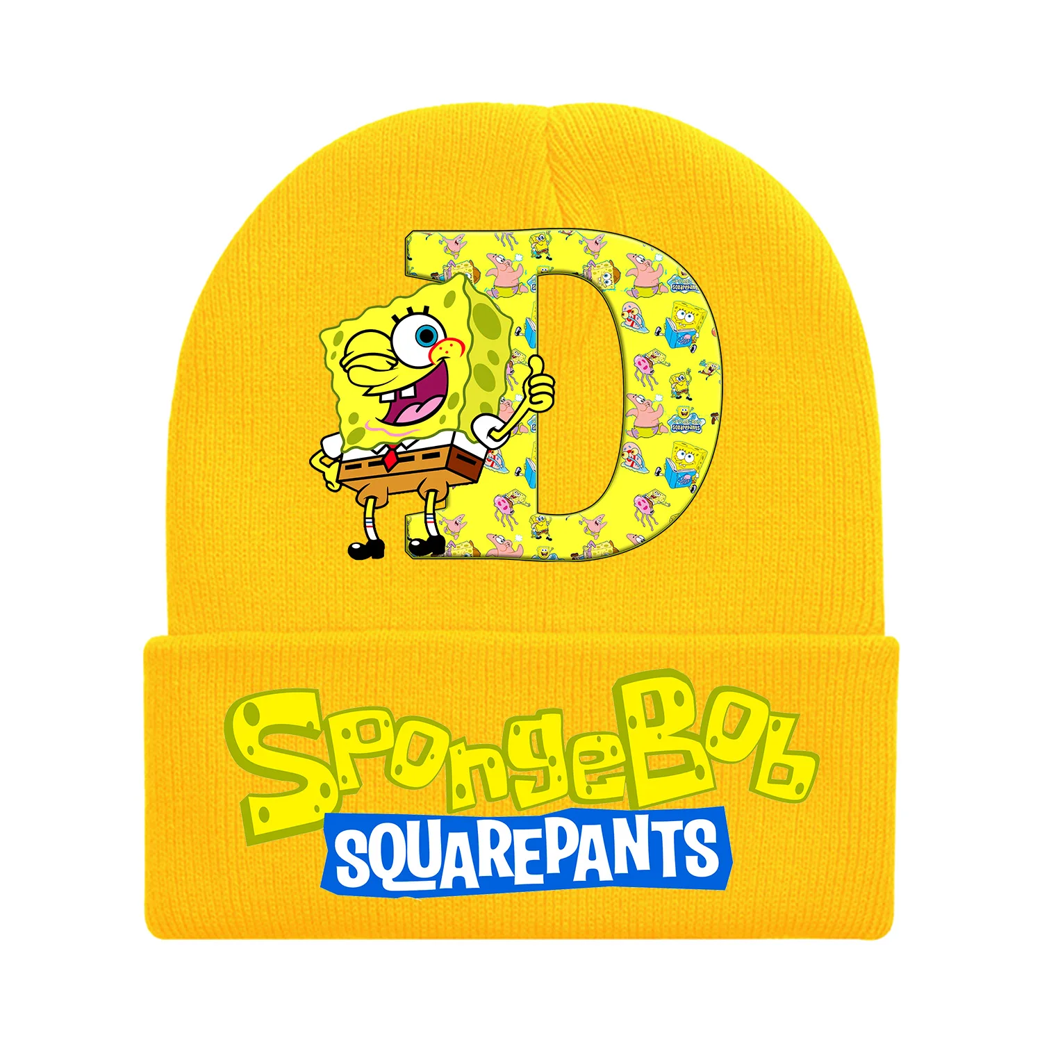 Gorro Bob Esponja de punto infantil – Letras y diseño divertido - imagen 2