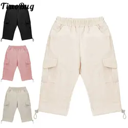 Pantalones cargo para bebé con cintura elástica y bolsillos