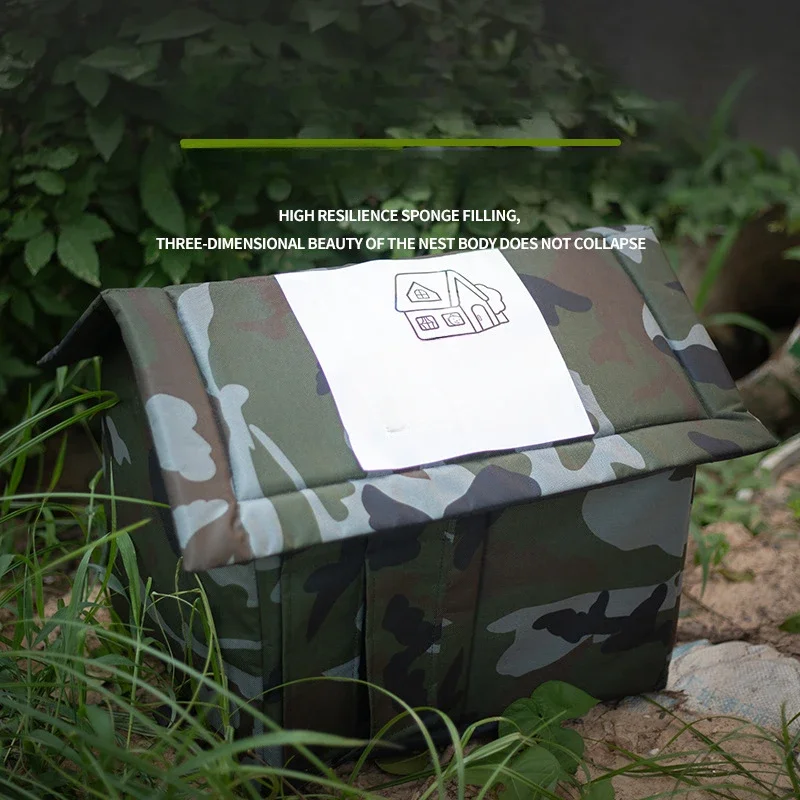 Nueva casa para gatos callejeros a prueba de lluvia para exteriores, nido para gatos universal cerrado a prueba de frío para todas las estaciones, nido para gatos impermeable de tela Oxford - imagen 5