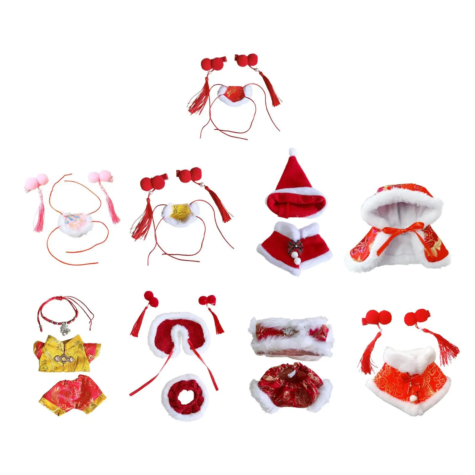 Xmas Doll Outfits Plush Doll Clothing Soft DIY Doll Clothes Makes Your Own Dolls for 17cm Doll New Year Gifts Halloween Gifts