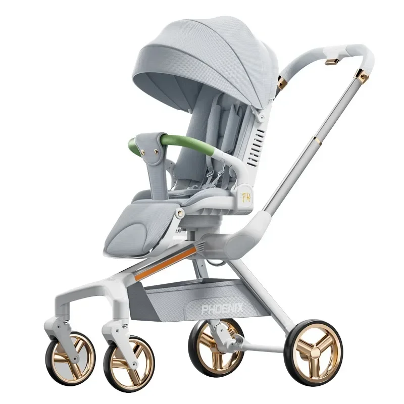 Los cochecitos de bebé bidireccionales plegables portátiles de alto paisaje pueden sentarse y acostarse