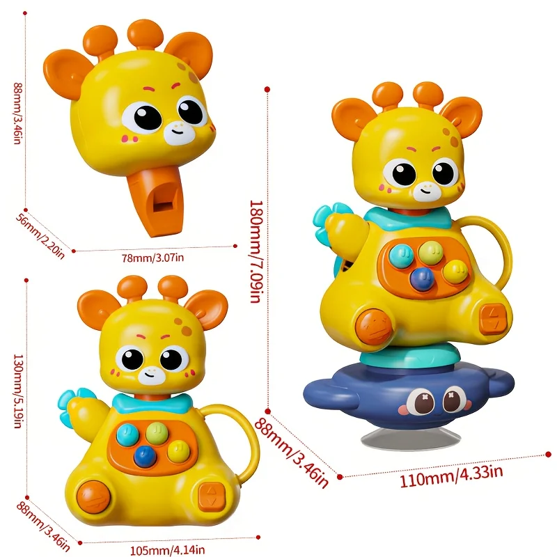 Juguete interactivo de jirafa con ventosa, juego de aprendizaje sensorial multifuncional, ABS, juguete para el desarrollo de habilidades motoras - imagen 2