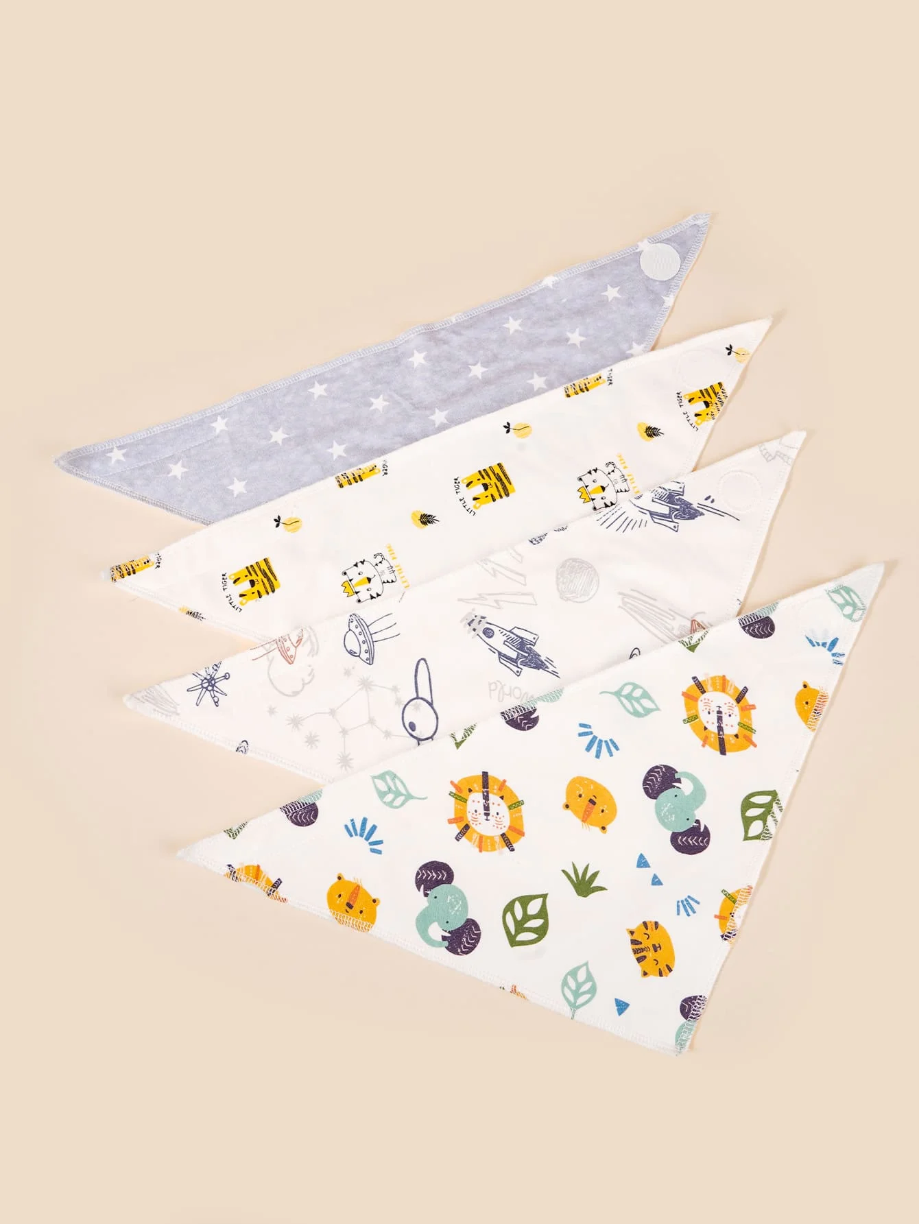 Babero bandana de algodón con dibujos animados para bebé - imagen 4