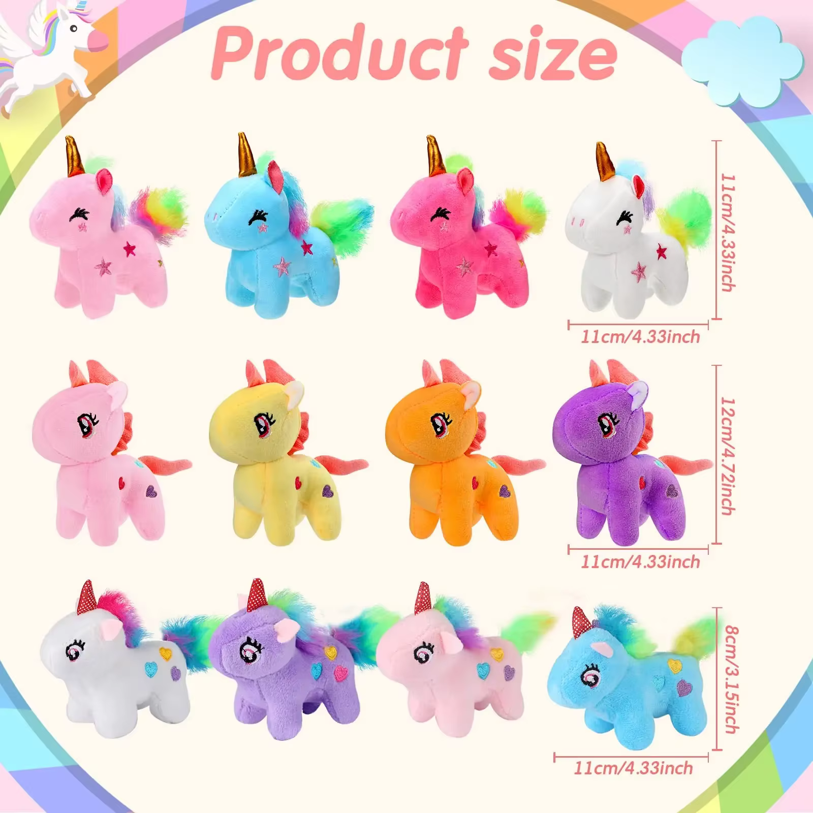 Mini unicornios de peluche para fiestas y bolsas de regalo - imagen 2