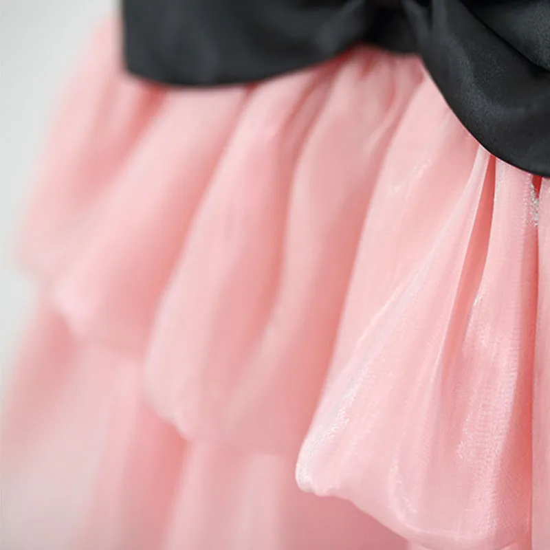 Vestidos de verano para bebé, moda coreana, bonito lazo sin mangas de malla, vestido de princesa de cumpleaños de lujo para niñas, Boutique, ropa para niños B102 - imagen 5