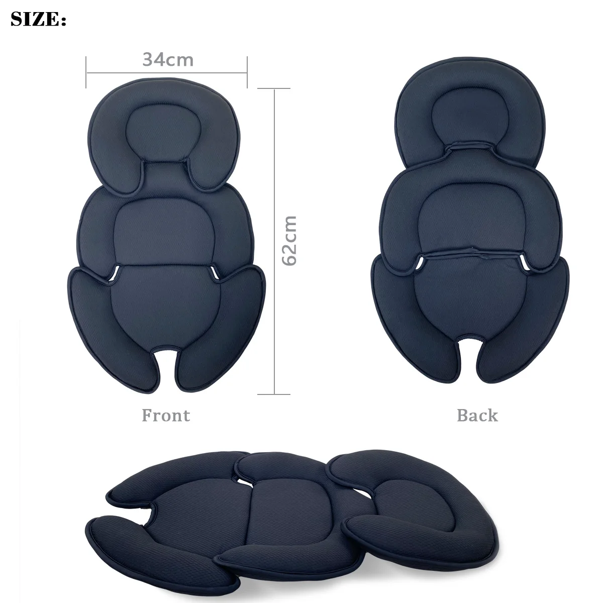 Cojín Universal para asiento de cochecito de bebé, almohada de soporte para cabeza y cuerpo, inserto para asiento de coche infantil para DOONA, accesorios para cochecito de recién nacido - imagen 4