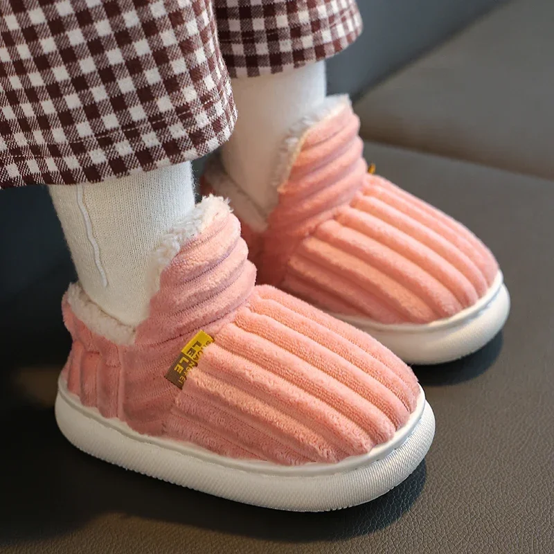 Zapatillas de casa felpa a rayas con suela antideslizante - imagen 2