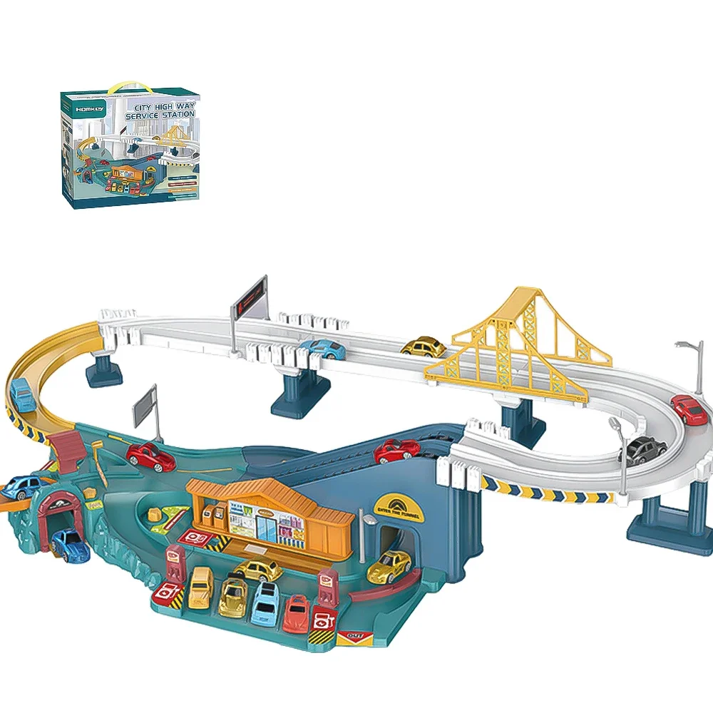 Coche ferroviario eléctrico con rieles para niños – Tren interactivo de juguete - imagen 5