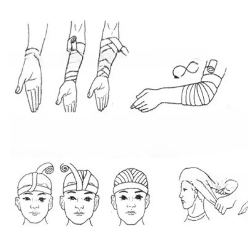 Juego de 3 rollos de gasa elástica para vendaje de heridas, cinta de primeros auxilios de viaje al aire libre, corbata de yeso PBT, Woundplast, 5cm/7,5 cm/10cm/15cm * 4,5 m - imagen 5