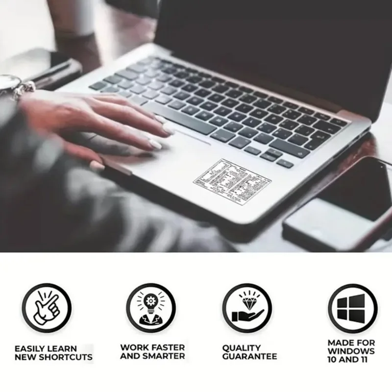 Adhesivo adhesivo de atajo de teclado de referencia de computadora, 5 uds., para Windows, PC, portátil, escritorio, atajo - imagen 3