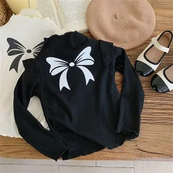 Camisa manga larga con lazo para bebé – Temporada de primavera y otoño