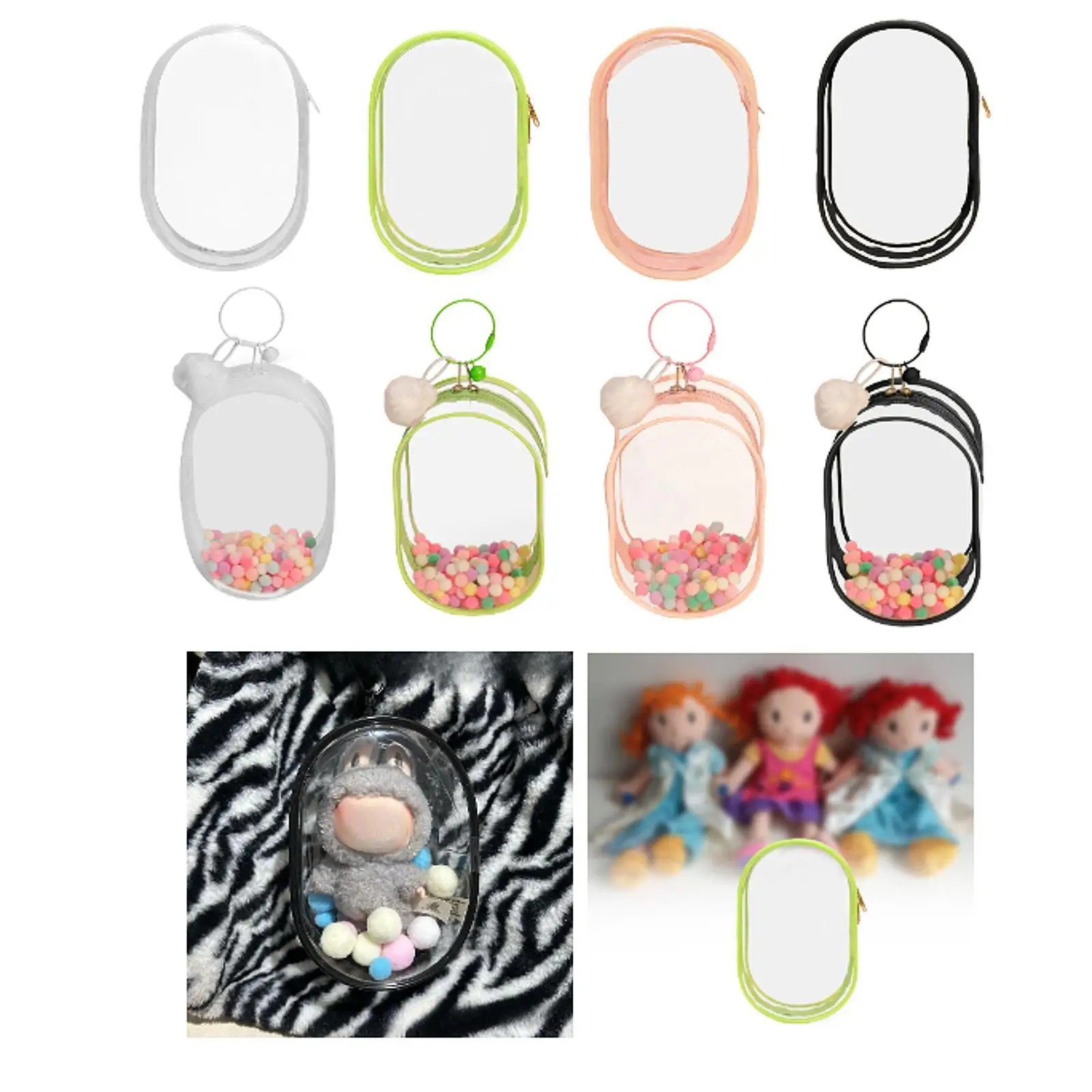 Mini Doll Pouch, Mini Doll Storage Bag, Dustproof, Portable, Zipper Closure Tiny Figures Case for 15/18cm Action Figures
