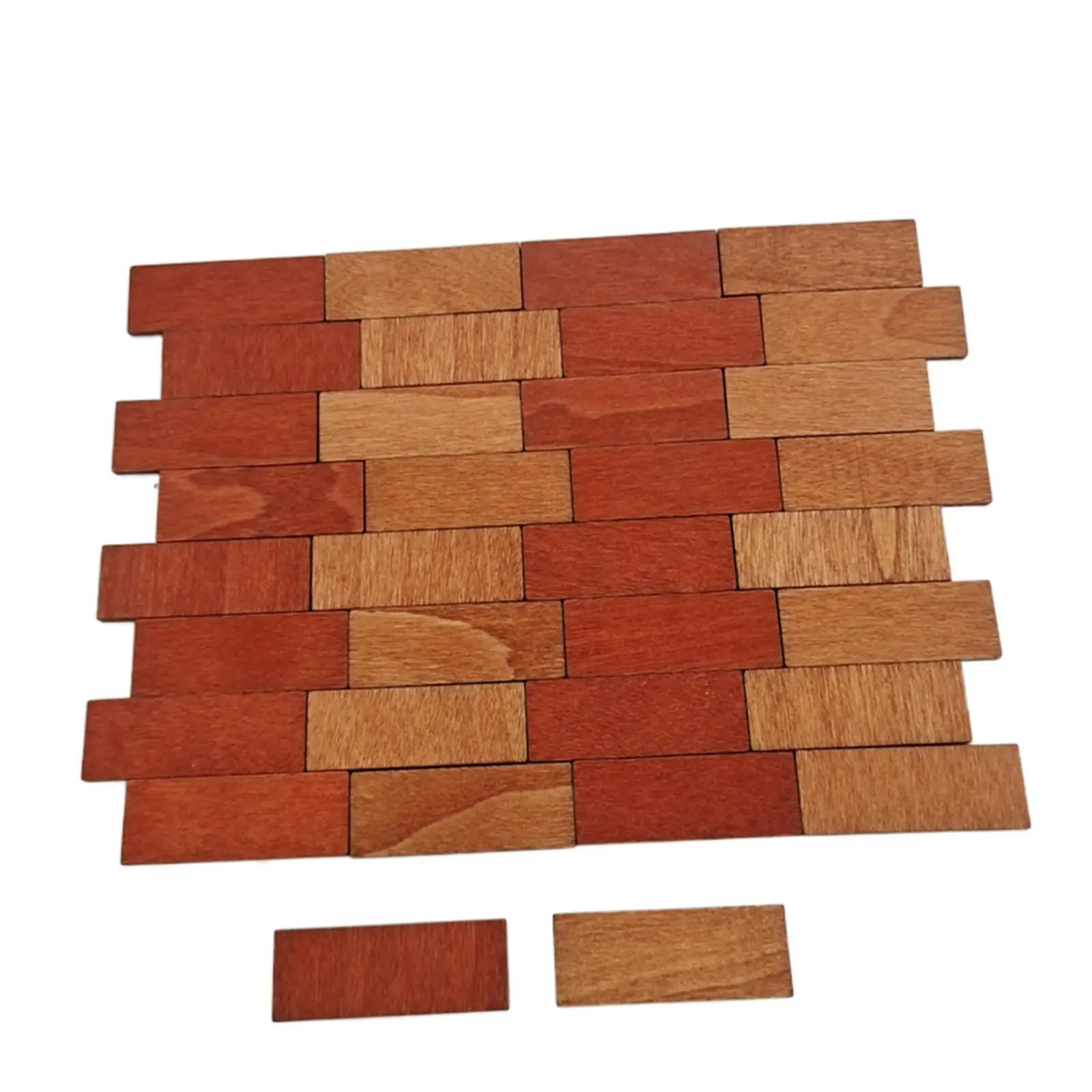 100Pcs Dollhouse Floorboards Floor Sheets Lifelike Antique Design Floor Boards Mini Flooring for 1: 12 Dollhouse Bathroom