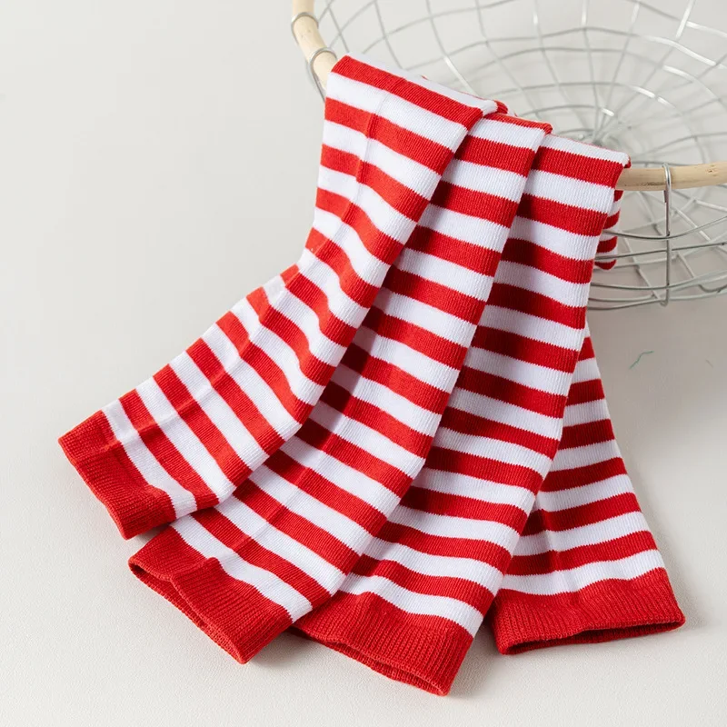 Año nuevo Navidad niños niñas regalo calcetines rayas hasta la rodilla calcetines hasta la pantorrilla Navidad niños medias a juego Accesorios - imagen 4