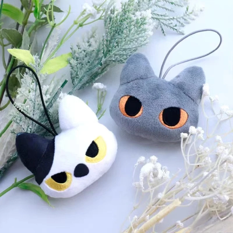 Fukuya cápsula de juguete kawaii de peluche cara grande cabeza neko Hachi gato siamés gatito de ojos extraños esponjoso figuras colgantes de felpa gasha - imagen 4