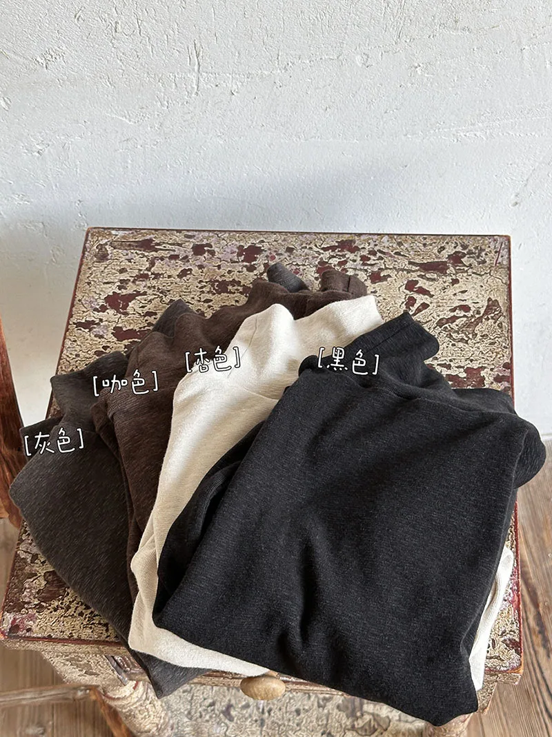 MILANCEL, nueva camisa de otoño para niños, 1-7T, Color sólido, cuello alto, camisetas interiores para niñas, ropa fina transpirable para niños, Tops - imagen 5