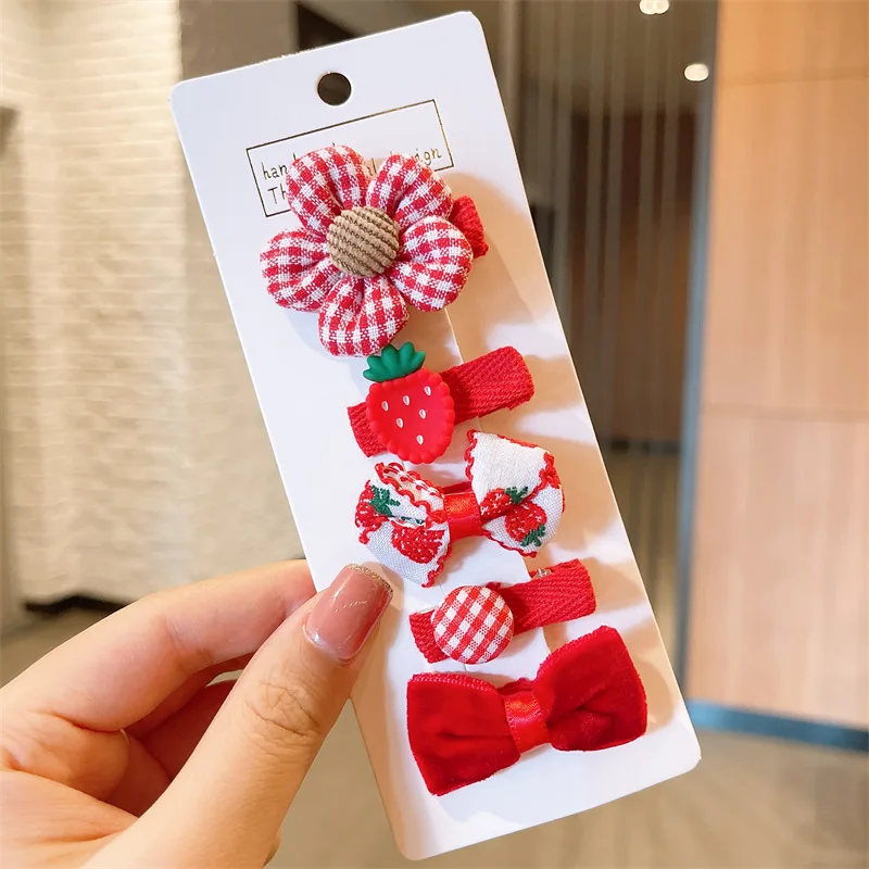 5 unids/set lindo Kawaii bebé lazos Clip de pelo para niños niñas Color sólido horquillas pasadores sombreros hechos a mano accesorios para el cabello regalos - imagen 5