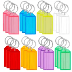  ﻿ 10 ~ 50 Uds llavero etiquetas para llaves etiqueta con anillo dividido para DIY nombre numerado etiqueta de equipaje etiqueta de identificación etiquetas de nombre plástico colorido Tmz