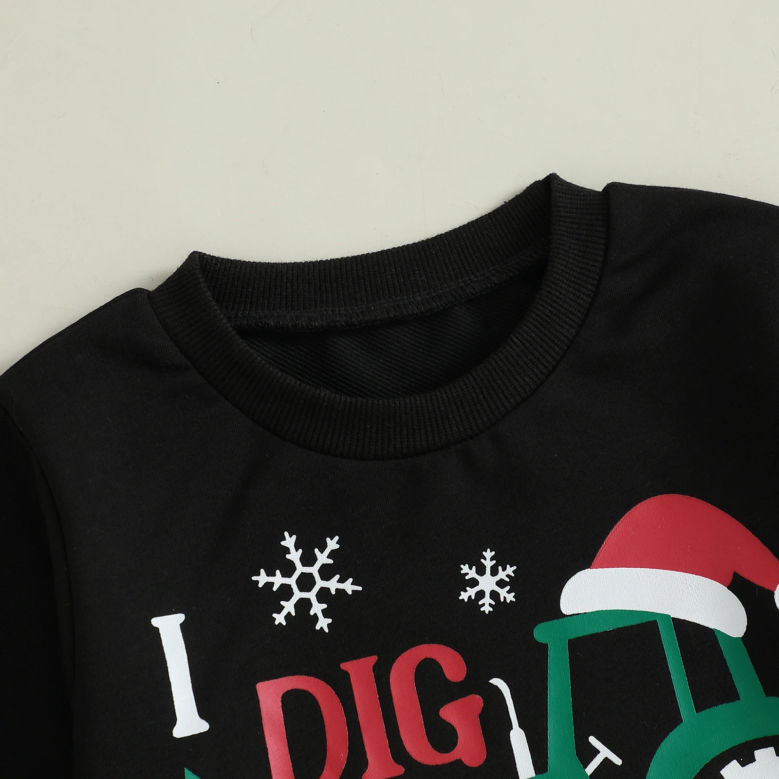 VISgogo Conjunto de ropa para bebés y niños pequeños, jersey de manga larga con patrón de árbol de Navidad y excavadora y pantalones, traje de 2 piezas - imagen 4