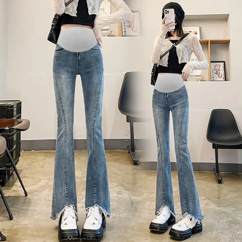 9101 #   Recién llegado, bota de moda, pantalones vaqueros elásticos bonitos para maternidad, moda de otoño 2023, pantalones para el vientre, ropa para mujeres embarazadas - imagen 4