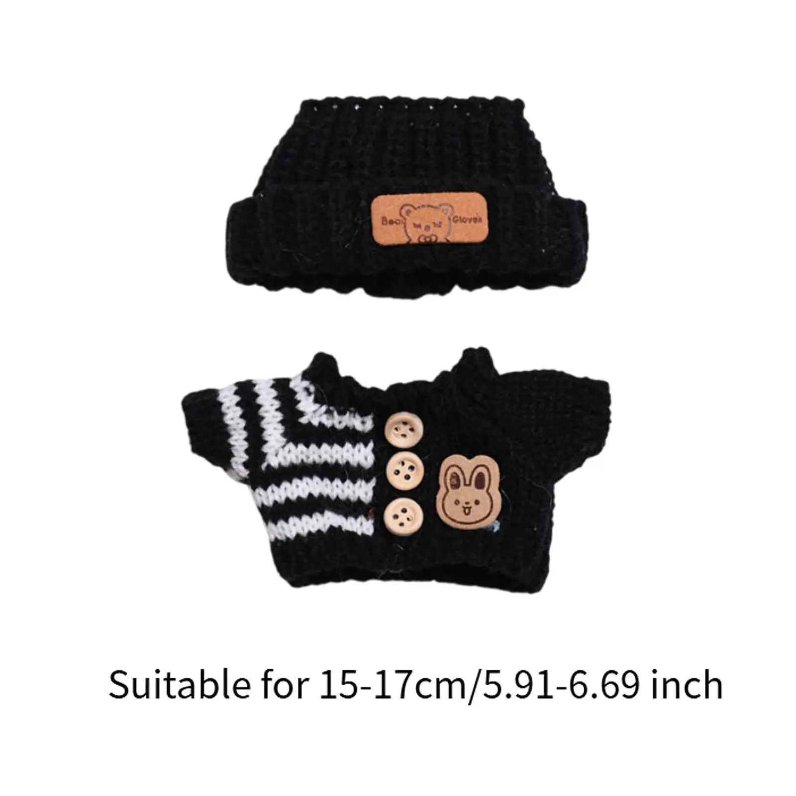 2x Fashion Dolls Sweater and Hat Dress up Adorable Doll Accessories Clothing Handmade Clothing for 15-17cm Dolls Birthday Gifts