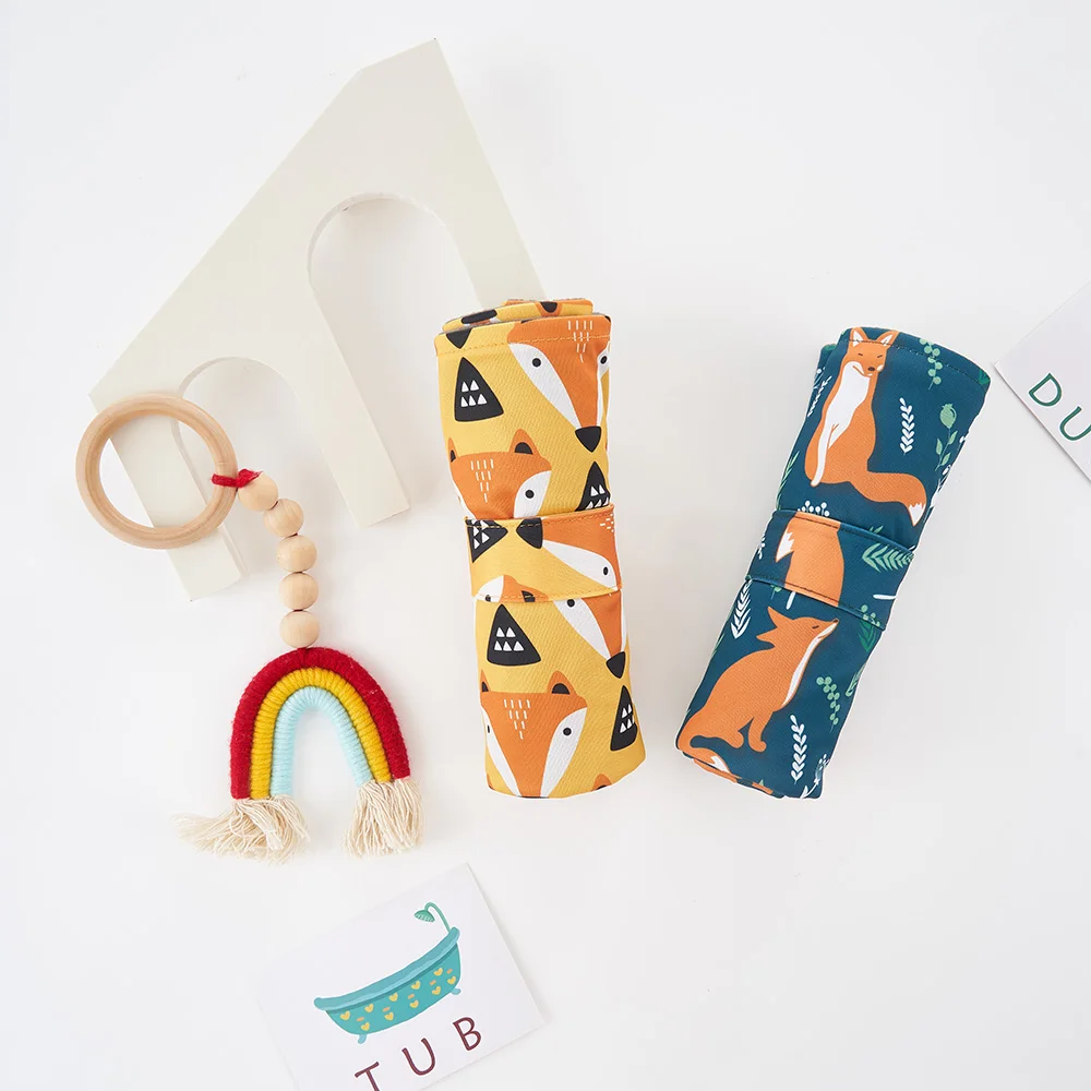 HappyFlute-alfombrilla de cambio carbón bambú, almohadilla portátil impermeable, Sábana suave, almohadillas cama, 40x70cm, 2 unidades por juego