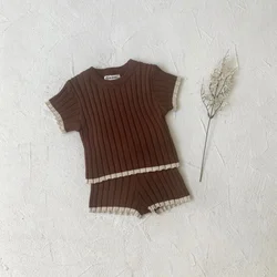 Conjunto de punto para bebé recién nacido – Patchwork rayas