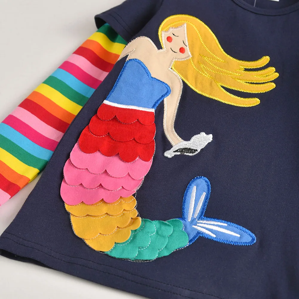 Camiseta de algodón manga larga para niña DXTON – Arcoíris - imagen 2
