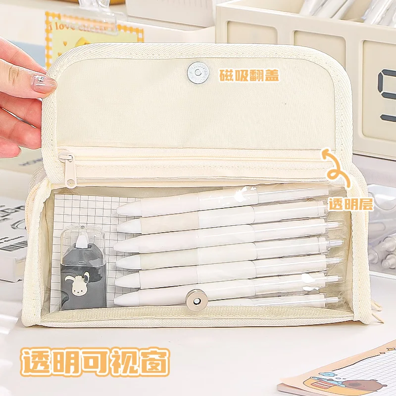 Simple Estuche de lápices transparente grande para niños - imagen 2