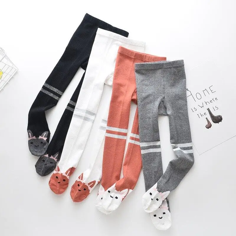 Pantimedias de algodón para bebé con estampado estrellas y conejito - imagen 2
