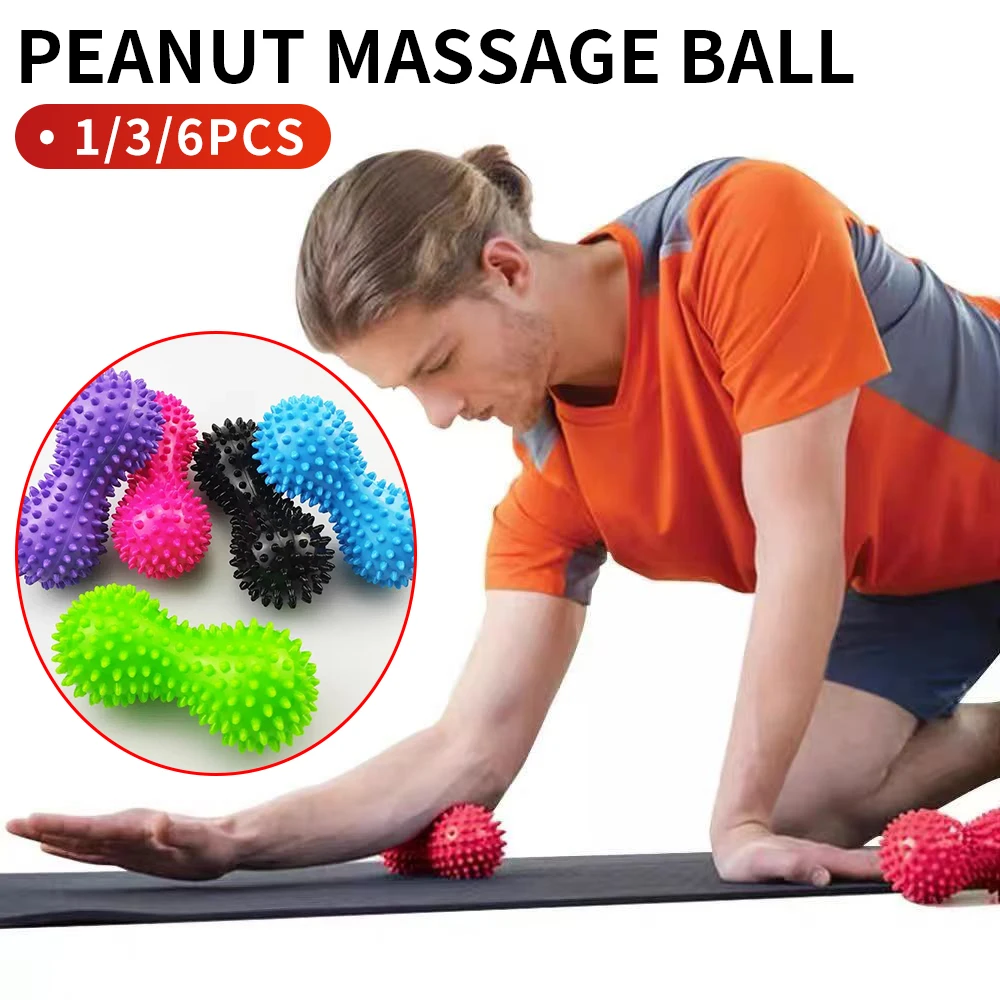 1/3/6 Uds bolas de masaje de pepino de mar-bolas de Fascia de pie-bolas de erizo de relajación muscular Fitness Yoga presión de relajación profunda