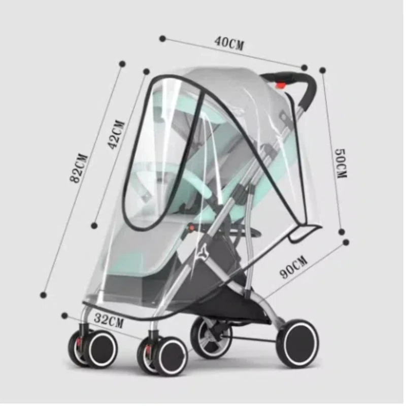 Funda impermeable transparente para cochecito con cremallera - imagen 5