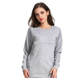 Sudadera de lactancia premamá talla grande de otoño invierno