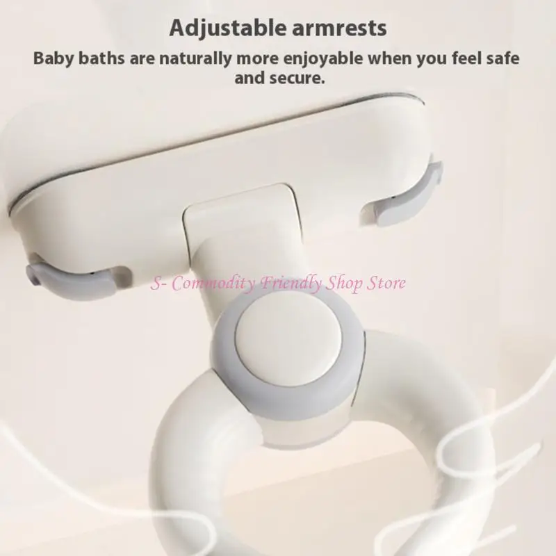 85AE Soporte ergonómico para baño pie para bebé, abrazadera ajustable para bebés 6 a 36 meses - imagen 2