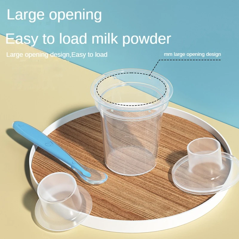 Caja de almacenamiento de leche en polvo transparente, contenedor de almacenamiento de alimentos, material PP portátil a prueba de humedad y polvo de 80ML, boca ancha - imagen 5