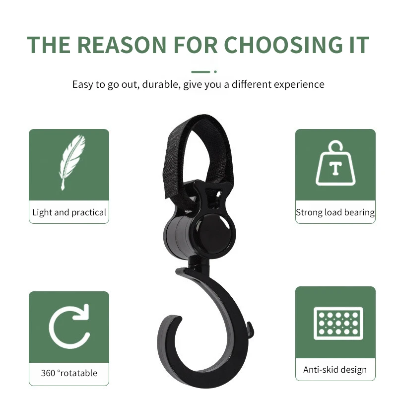 2 uds accesorios de cochecito de dibujos animados gancho grande de grado paraguas gancho de coche y gancho de cochecito de bucle - imagen 2