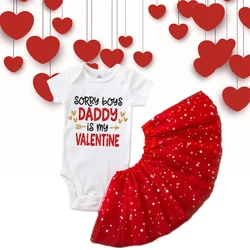 Traje de tutú con estampado San Valentín para niña y bebé – Primer día