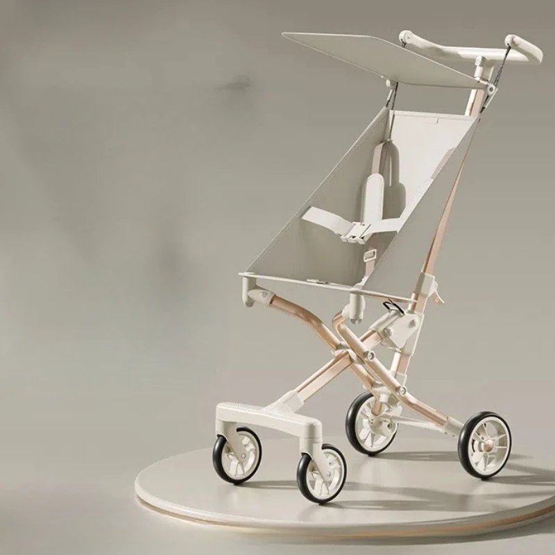 Cochecito de bebé de paisaje alto, carrito de viaje ligero y plegable, portátil, de cuatro ruedas - imagen 2