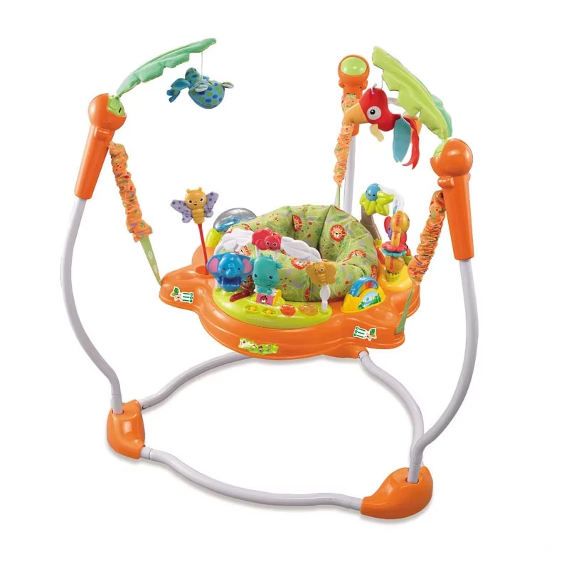Silla para saltar para bebé, marco de Fitness, columpio eléctrico para bebé, columpio para interior, columpio para niños pequeños, bosque Tropical con juguetes