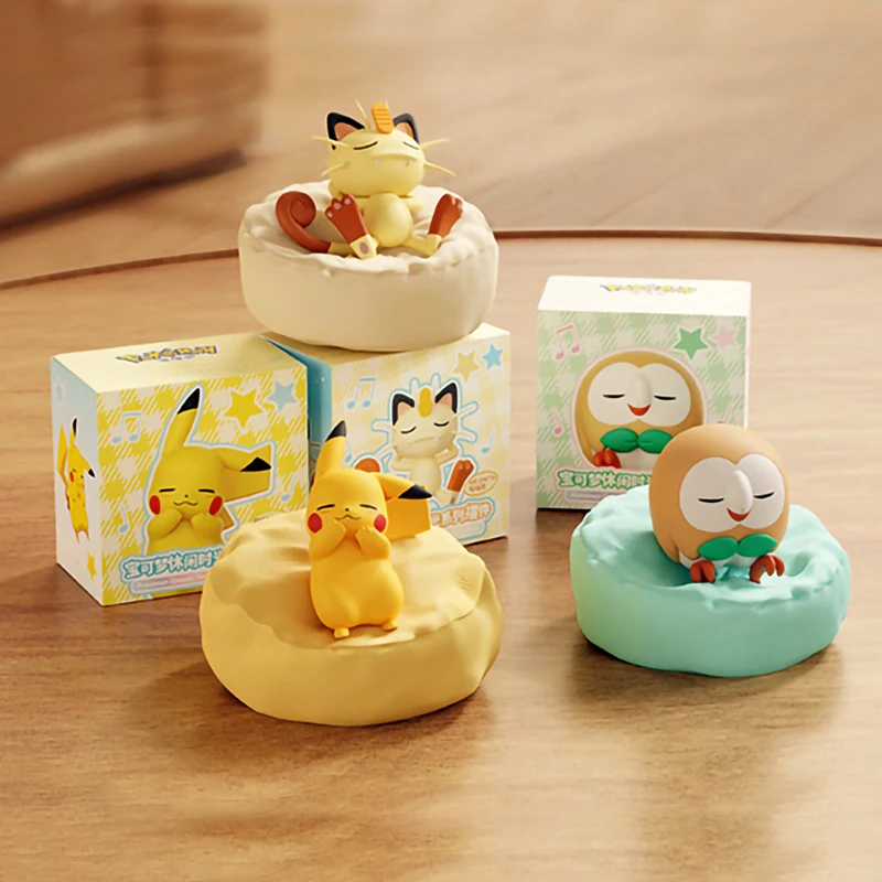 Pokemon Set modelo Anime tiempo libre serie figura Pikachu Charmander Rowlet Meowth Slowpoke juguetes de posición para dormir - imagen 3