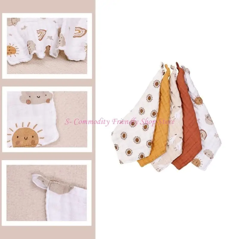 85ae 5pcs Soft rápido absorbe para bebés tela múltiple toalla para bebés para toda edad - imagen 2