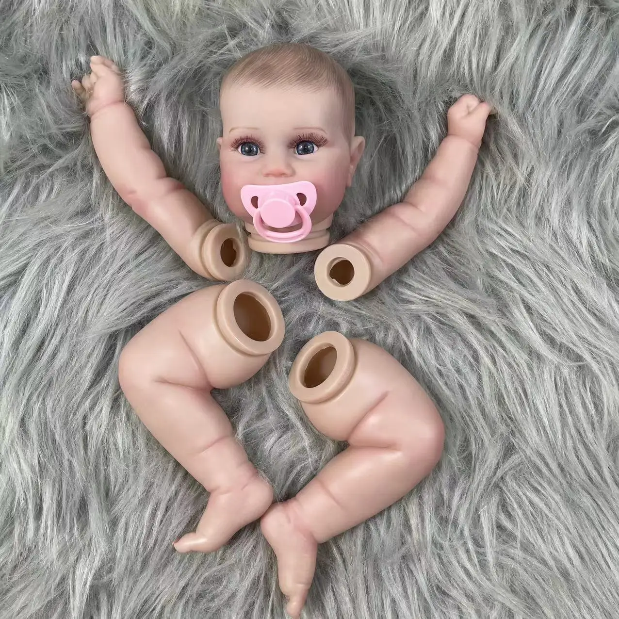 Kit de muñeco de vinilo pintado Maddie Reborn de 19/24 pulgadas, piezas de molde de muñeca con venas visibles de piel 3D con cuerpo de tela - imagen 3