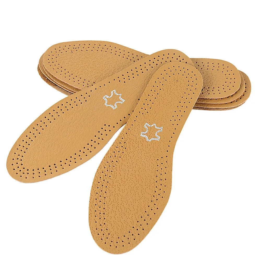 Plantillas de deporte con cojín de absorción de impacto para masaje, plantilla de inserción de suela, plantillas de cuero para zapatos, almohadillas transpirables de cuero de vaca para zapatos para hombres y mujeres